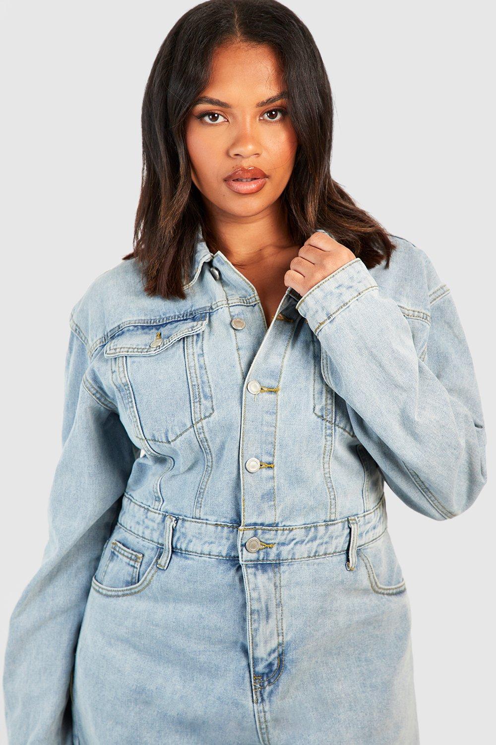 Denim top dress sale